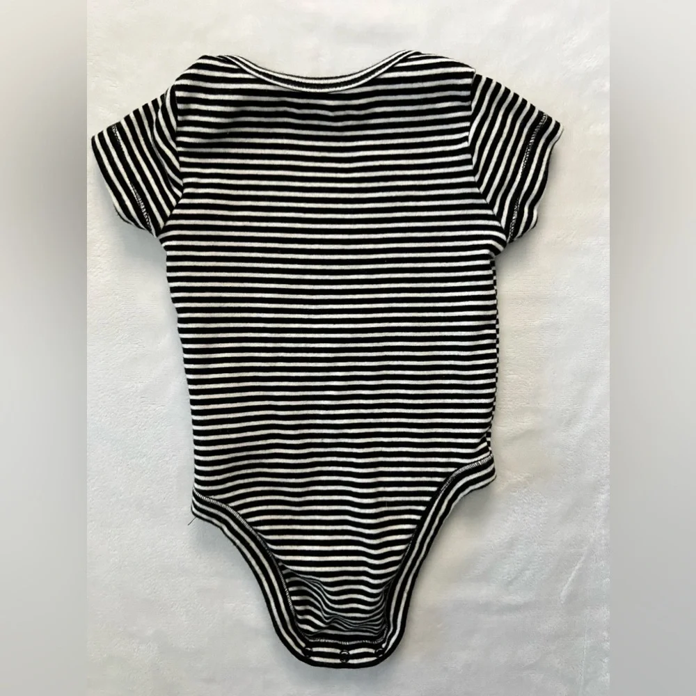 Old Navy Black and White Striped Onesie